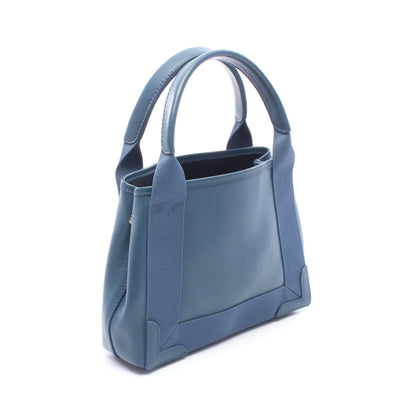 ネイビーカバ XS 2WAY ハンドバッグ レザー ネイビー バレンシアガ