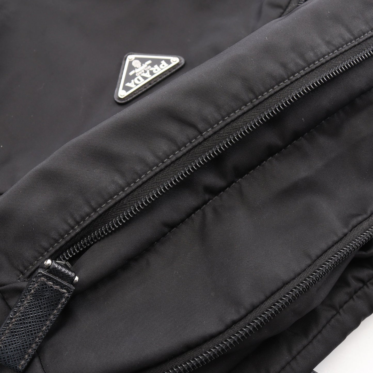 Re-Nylon バックパック リュックサック ナイロン サフィアーノレザー ブラック プラダ バッグ PRADA