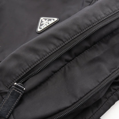 Re-Nylon バックパック リュックサック ナイロン サフィアーノレザー ブラック プラダ バッグ PRADA