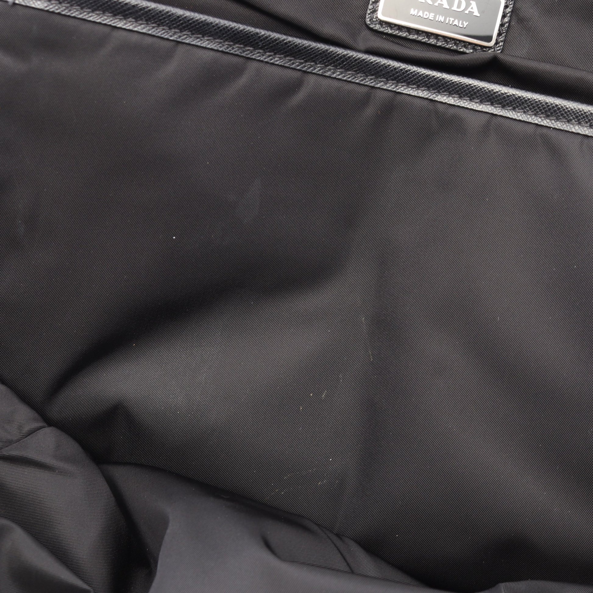 Re-Nylon バックパック リュックサック ナイロン サフィアーノレザー ブラック プラダ バッグ PRADA