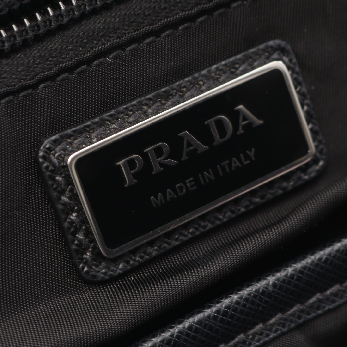 Re-Nylon バックパック リュックサック ナイロン サフィアーノレザー ブラック プラダ バッグ PRADA