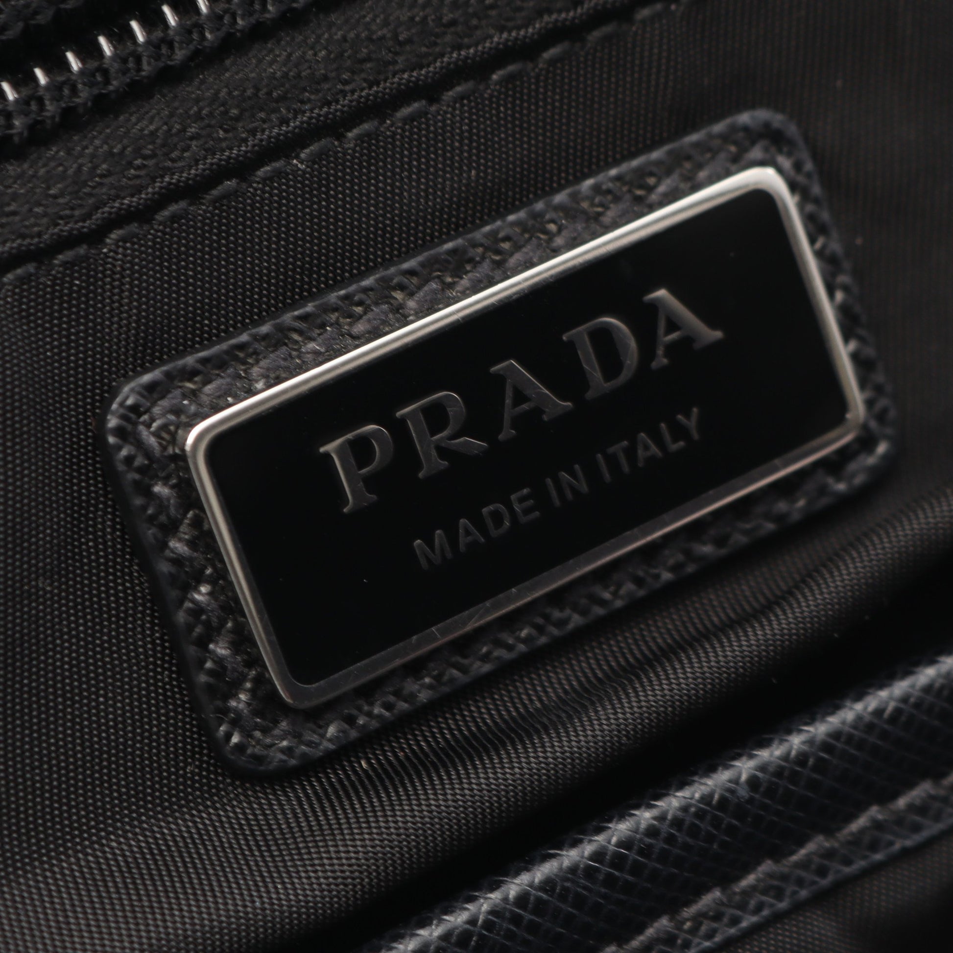 Re-Nylon バックパック リュックサック ナイロン サフィアーノレザー ブラック プラダ バッグ PRADA