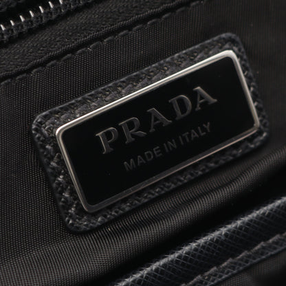 Re-Nylon バックパック リュックサック ナイロン サフィアーノレザー ブラック プラダ バッグ PRADA