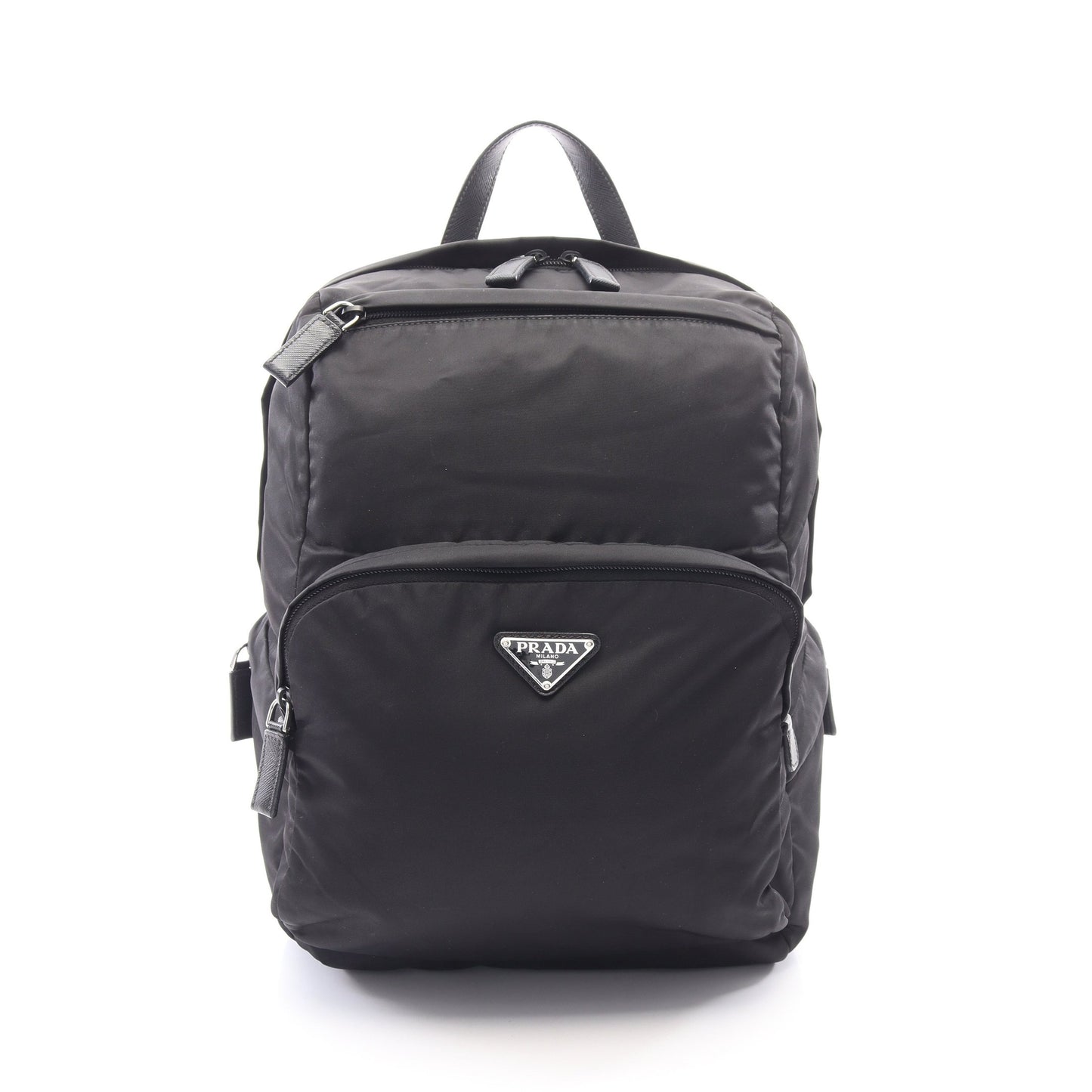 Re-Nylon バックパック リュックサック ナイロン サフィアーノレザー ブラック プラダ バッグ PRADA