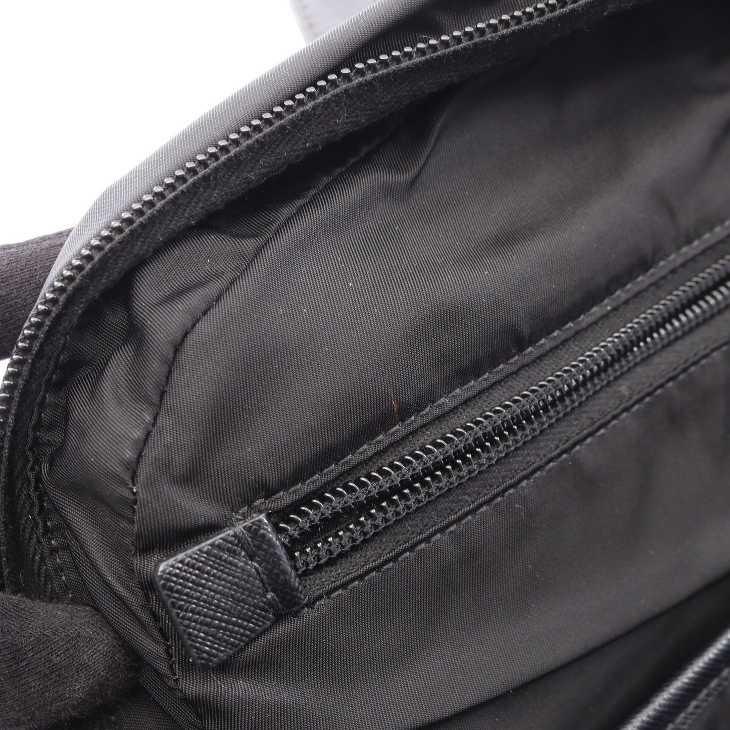 Re-Nylon バックパック リュックサック ナイロン サフィアーノレザー ブラック プラダ バッグ PRADA