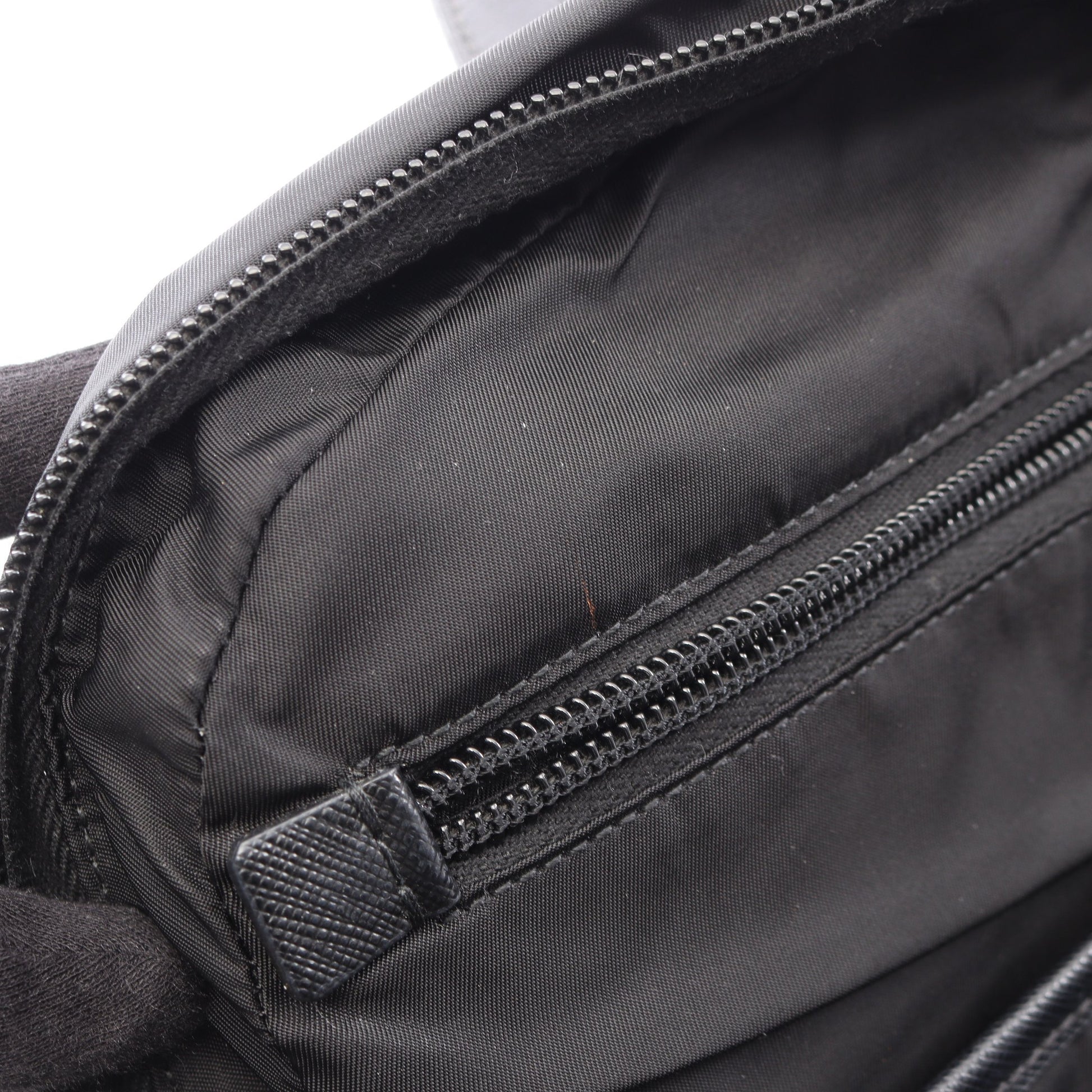 Re-Nylon バックパック リュックサック ナイロン サフィアーノレザー ブラック プラダ バッグ PRADA
