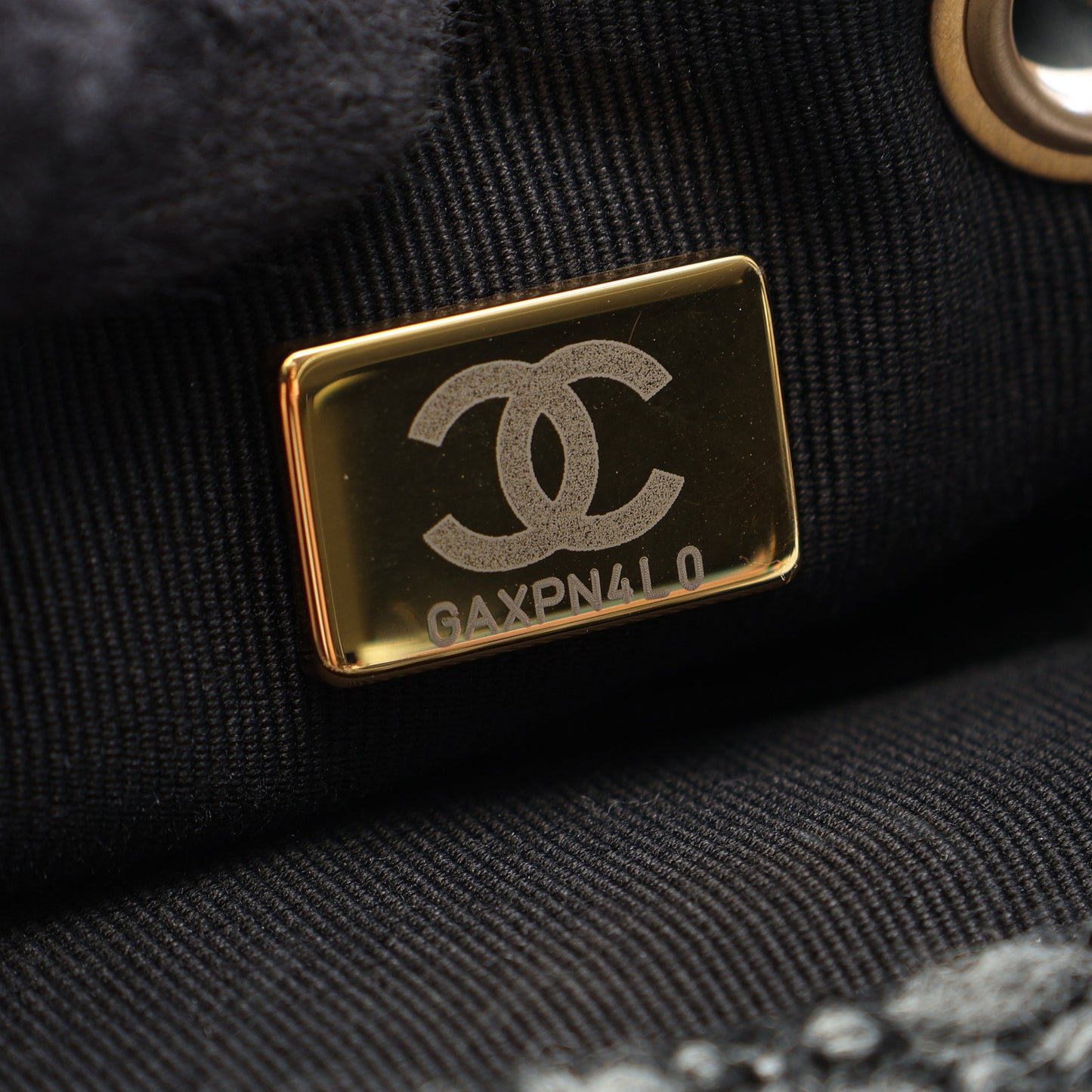 ココマーク バックパック リュックサック ウール ブラック グレー ゴールド金具 シャネル バッグ CHANEL