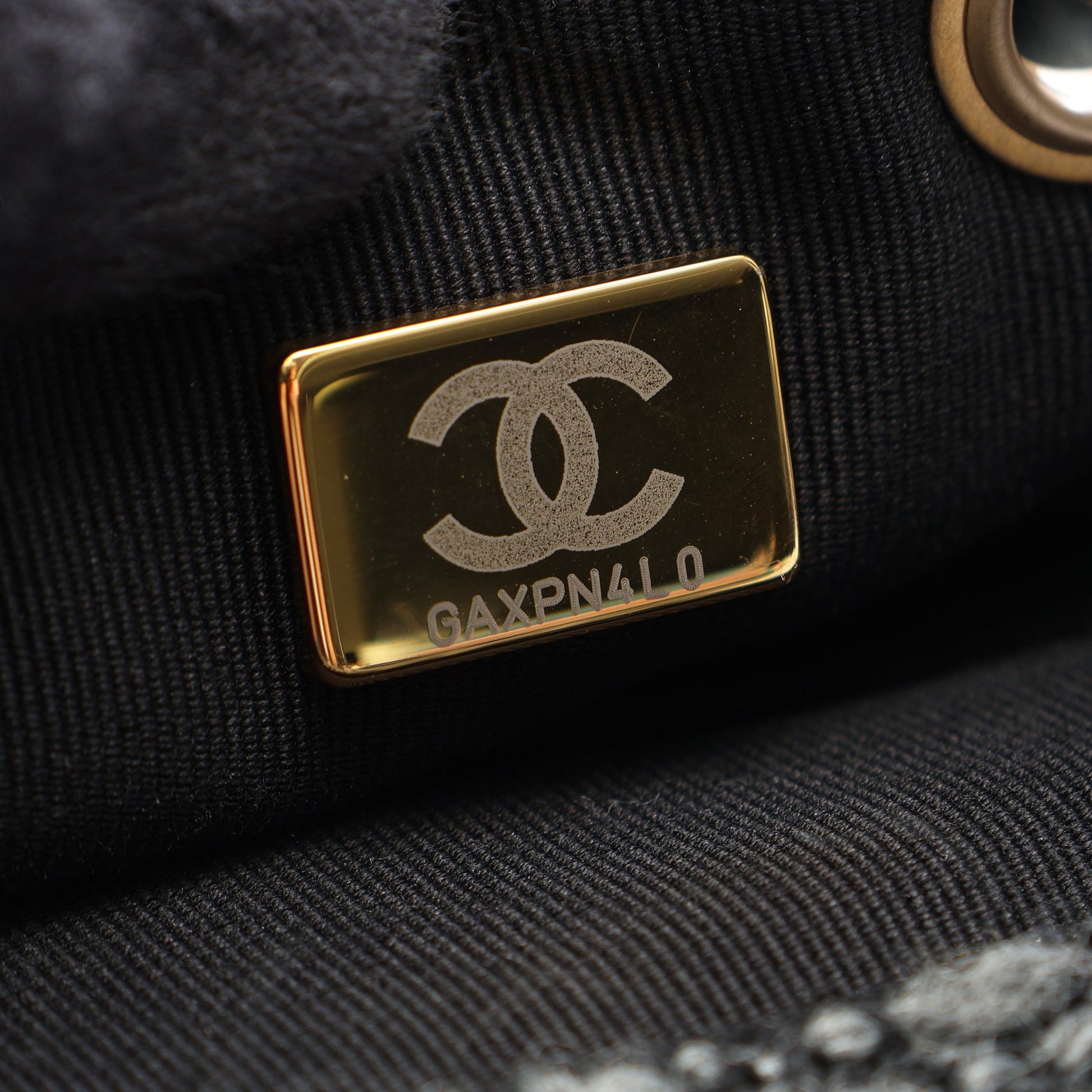 ココマーク バックパック リュックサック ウール ブラック グレー ゴールド金具 シャネル バッグ CHANEL