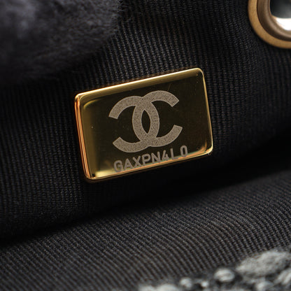 ココマーク バックパック リュックサック ウール ブラック グレー ゴールド金具 シャネル バッグ CHANEL