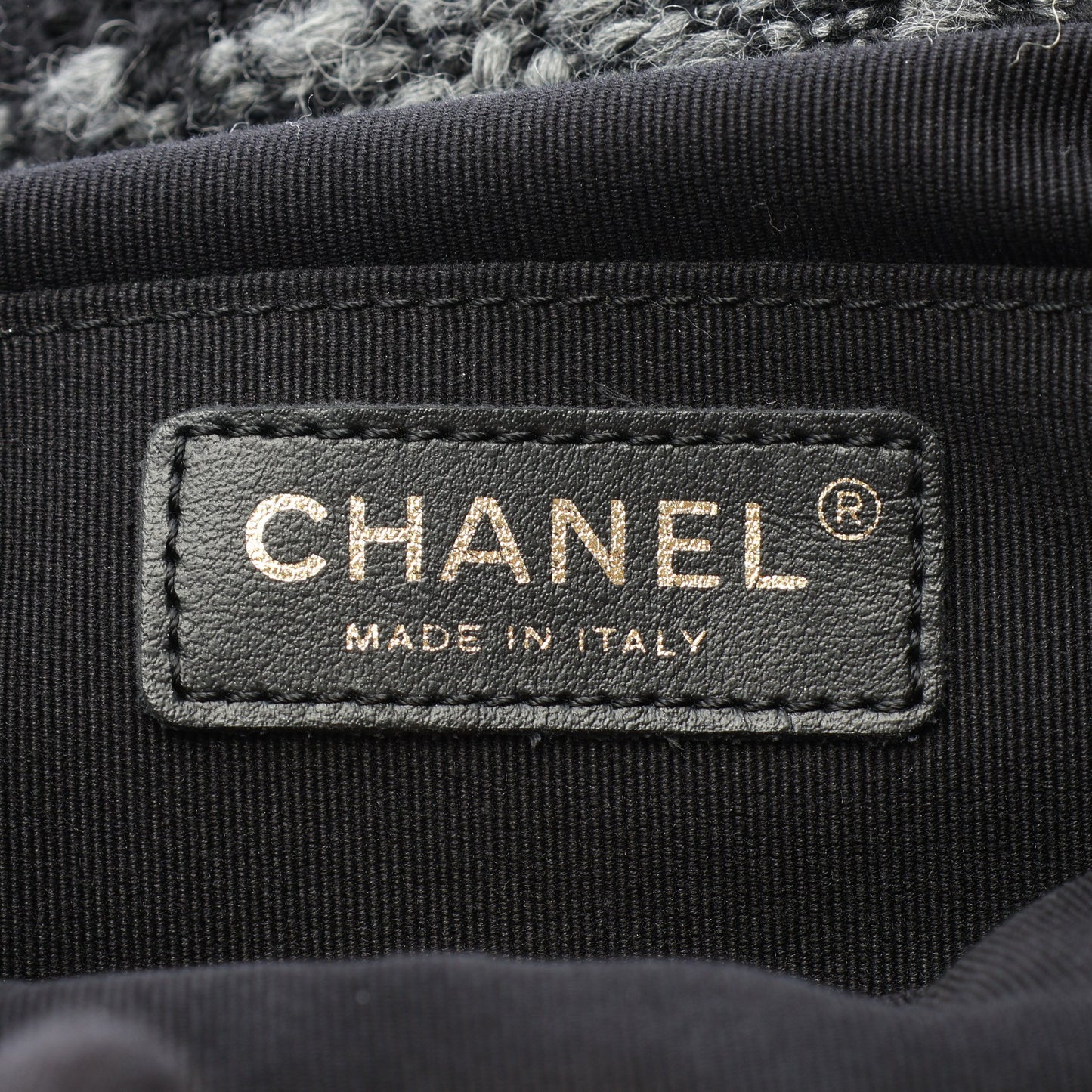 ココマーク バックパック リュックサック ウール ブラック グレー ゴールド金具 シャネル バッグ CHANEL