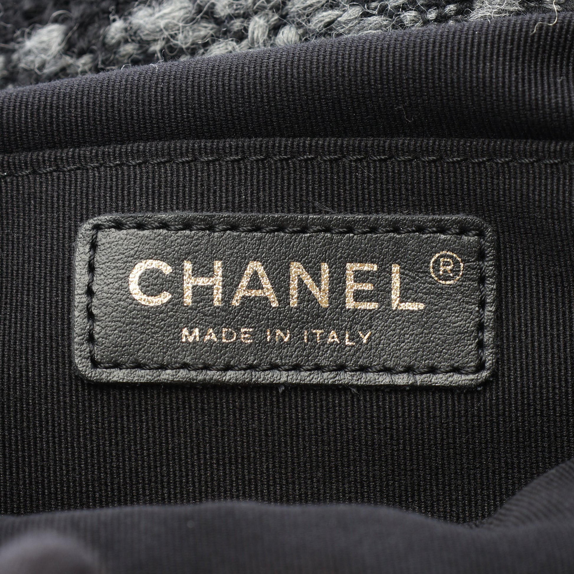 ココマーク バックパック リュックサック ウール ブラック グレー ゴールド金具 シャネル バッグ CHANEL