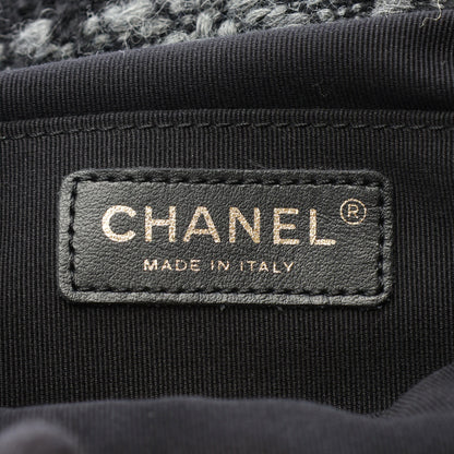 ココマーク バックパック リュックサック ウール ブラック グレー ゴールド金具 シャネル バッグ CHANEL
