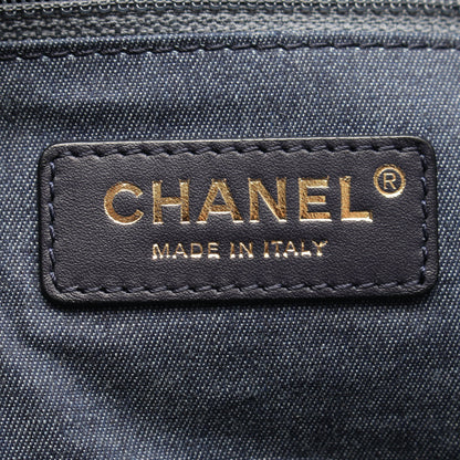 マトラッセ ロゴ ボーリングバッグ ボストンバッグ ラムスキン ブラック ゴールド金具 シャネル