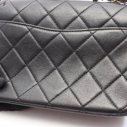 CHANEL19 マトラッセ トップハンドル 2WAY チェーンショルダーバッグ ラムスキン ブラック ゴールド金具 シャネル