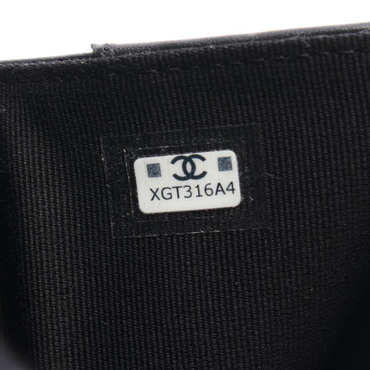 マトラッセ スモール フラップ ウォレット 三つ折り財布 キャビアスキン ブラック ゴールド金具 シャネル