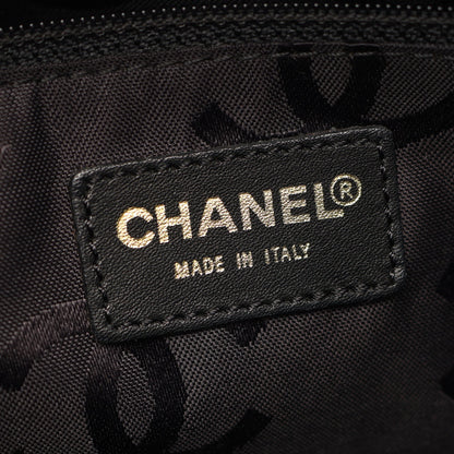 ワイルドステッチ ハンドバッグ レザー ブラック ゴールド金具 シャネル