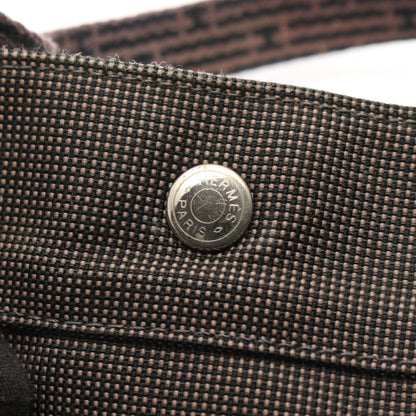エールラインMM ハンドバッグ トートバッグ キャンバス グレー シルバー金具 エルメス