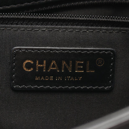 マトラッセ フルフラップ チェーンショルダーバッグ レザー ブラック ゴールド金具 シャネル
