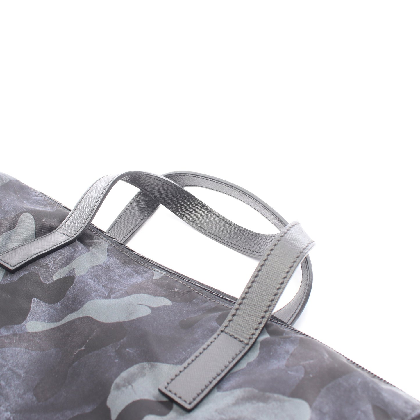TESSUTO CAMOUFL 2WAY ハンドバッグ トートバッグ ナイロン サフィアーノレザー ブラック マルチカラー プラダ