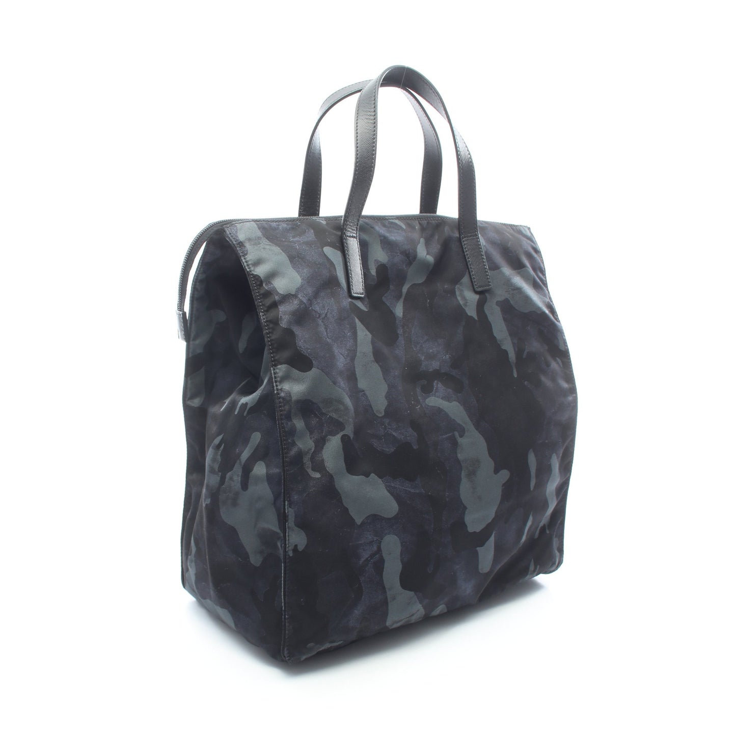 TESSUTO CAMOUFL 2WAY ハンドバッグ トートバッグ ナイロン サフィアーノレザー ブラック マルチカラー プラダ