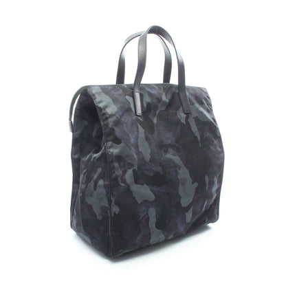 TESSUTO CAMOUFL 2WAY ハンドバッグ トートバッグ ナイロン サフィアーノレザー ブラック マルチカラー プラダ