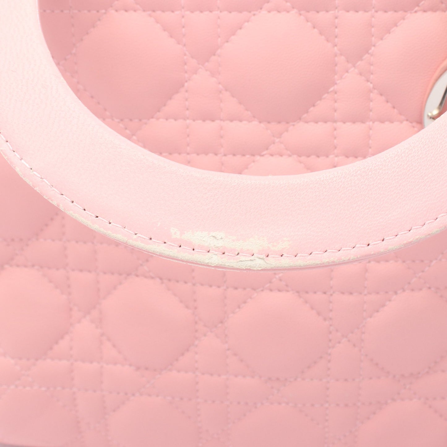 LADY DIOR レディディオール ミディアム カナージュ 2WAY ハンドバッグ レザー ピンク クリスチャンディオール