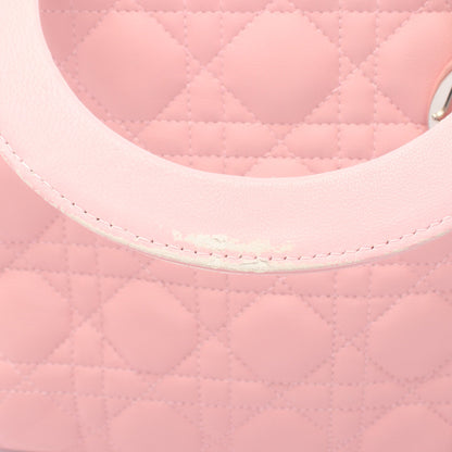 LADY DIOR レディディオール ミディアム カナージュ 2WAY ハンドバッグ レザー ピンク クリスチャンディオール