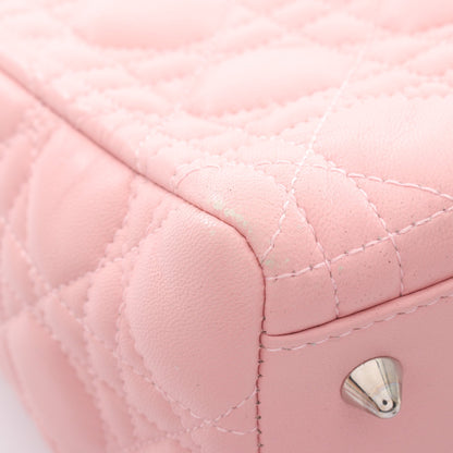 LADY DIOR レディディオール ミディアム カナージュ 2WAY ハンドバッグ レザー ピンク クリスチャンディオール