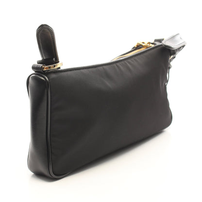 Re-Nylon TESSUTO＋VITELLO ショルダーバッグ ナイロン レザー ブラック プラダ