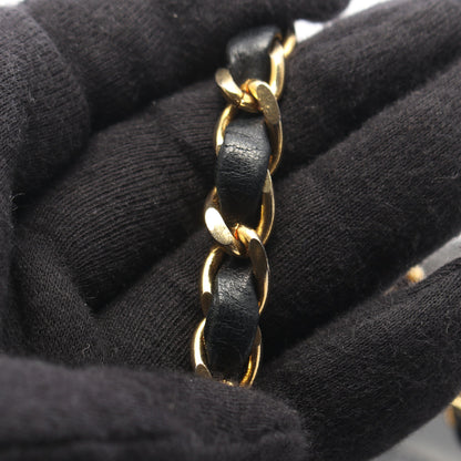 マトラッセ Wフラップ Wチェーンショルダーバッグ ラムスキン ブラック ゴールド金具 シャネル