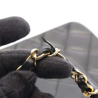 マトラッセ Wフラップ Wチェーンショルダーバッグ ラムスキン ブラック ゴールド金具 シャネル