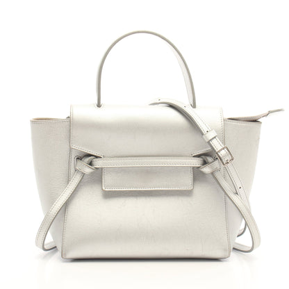 BELT BAG NANO ベルトバッグ ナノ 2WAY ハンドバッグ レザー シルバー セリーヌ