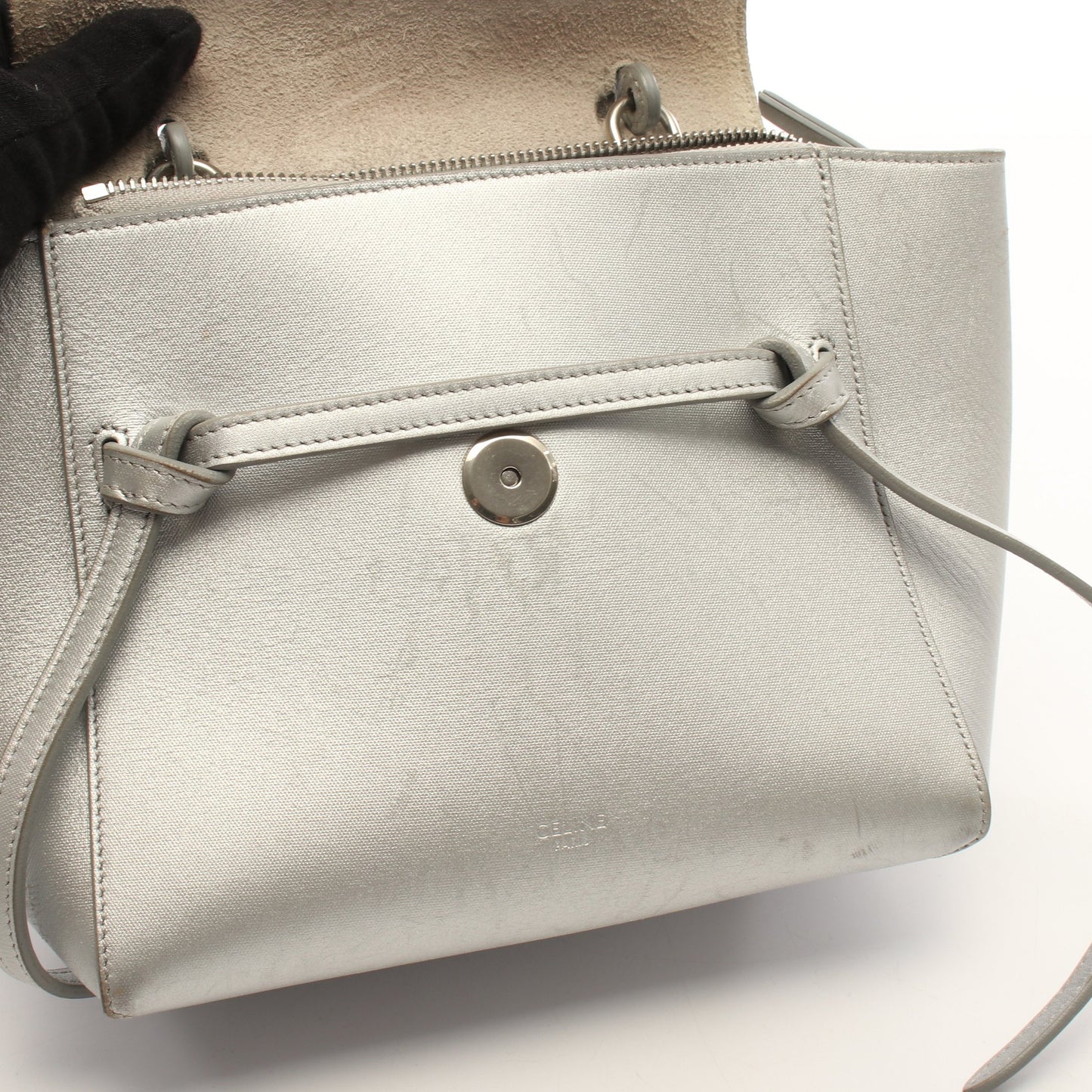 BELT BAG NANO ベルトバッグ ナノ 2WAY ハンドバッグ レザー シルバー セリーヌ