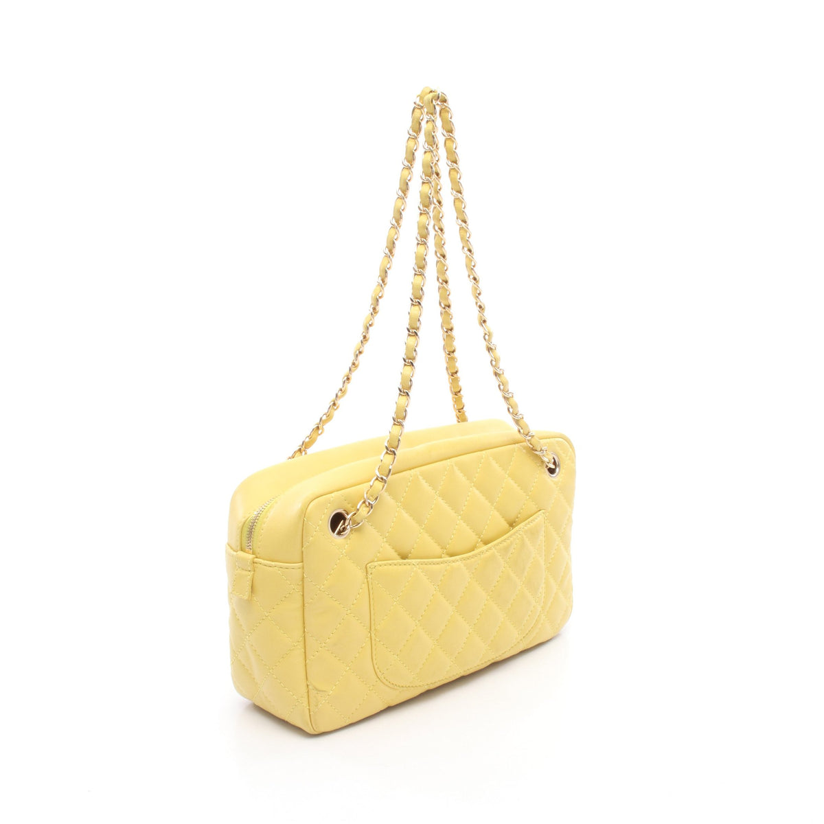 2.55 マトラッセ チェーンショルダーバッグ ラムスキン イエロー ゴールド金具 シャネル