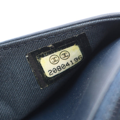 ココボーイ チェーンウォレット ラムスキン ネイビー シルバー金具 シャネル