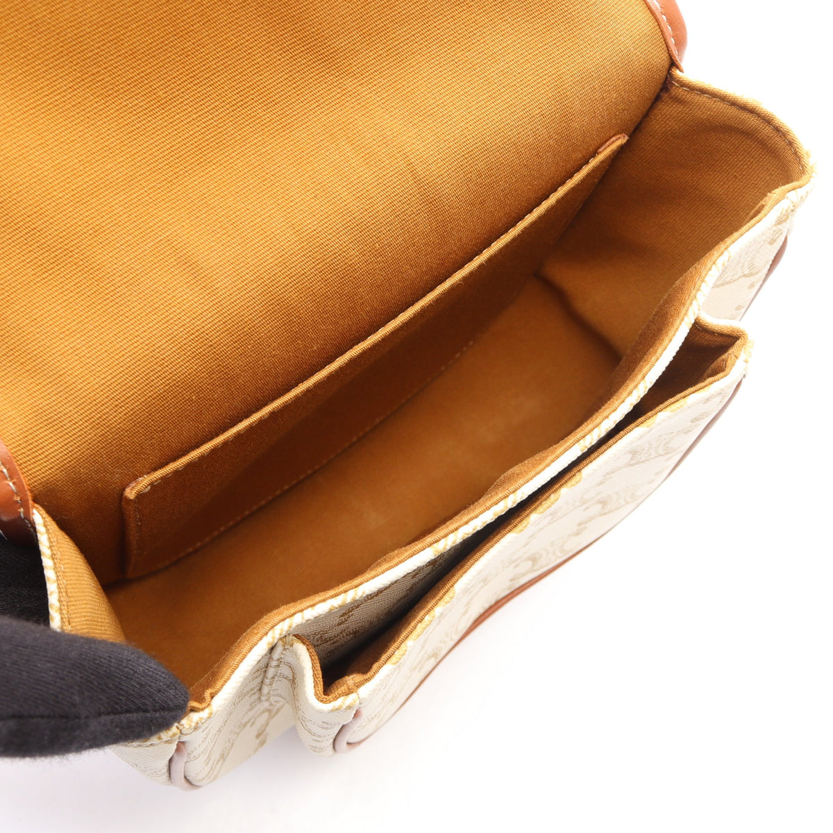 フォルコ ミディアムバッグ トリオンフ ショルダーバッグ PVC レザー オフホワイト ブラウン セリーヌ