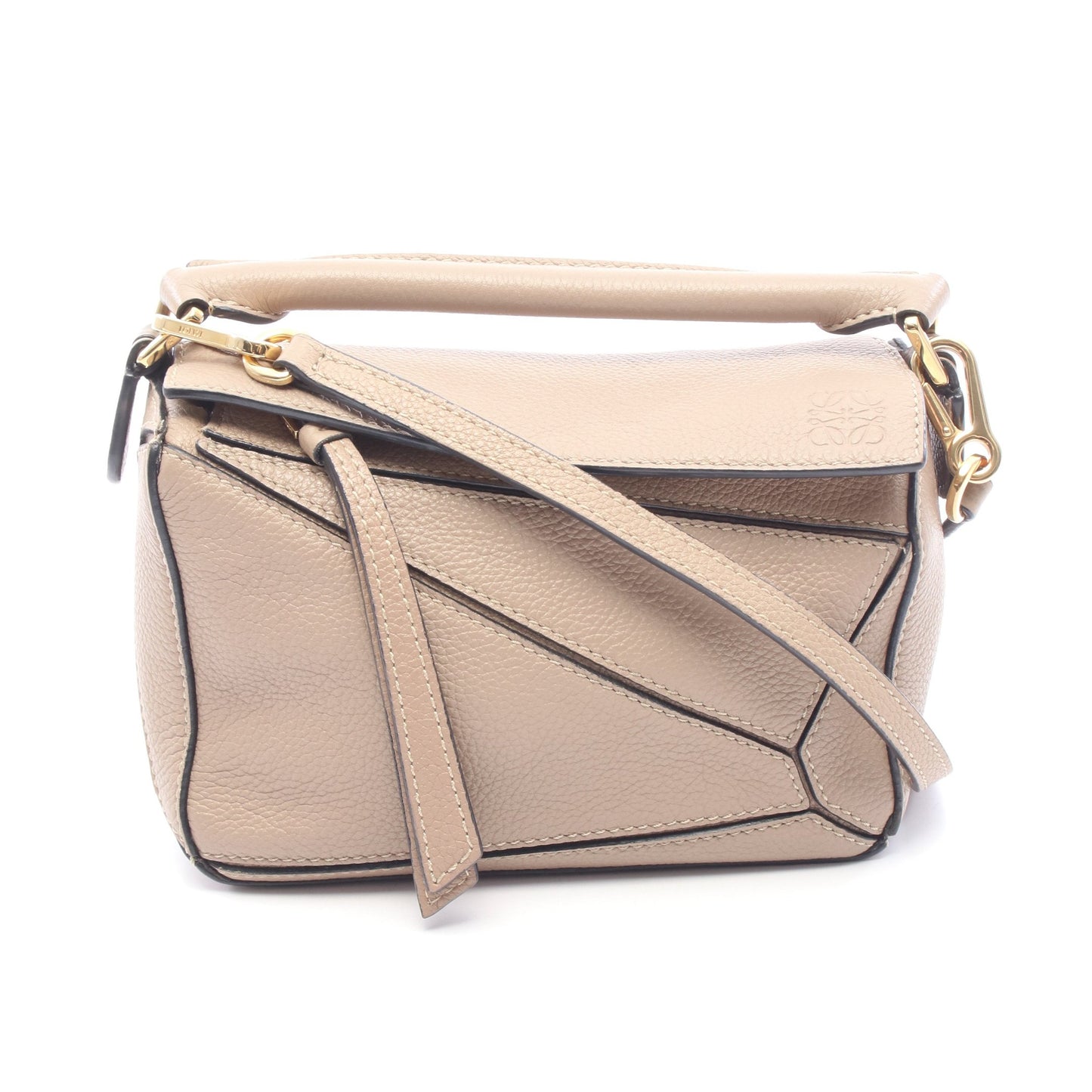 パズルバッグ ミニ 2WAY ハンドバッグ レザー グレーベージュ ロエベ バッグ LOEWE