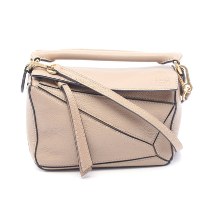 パズルバッグ ミニ 2WAY ハンドバッグ レザー グレーベージュ ロエベ バッグ LOEWE