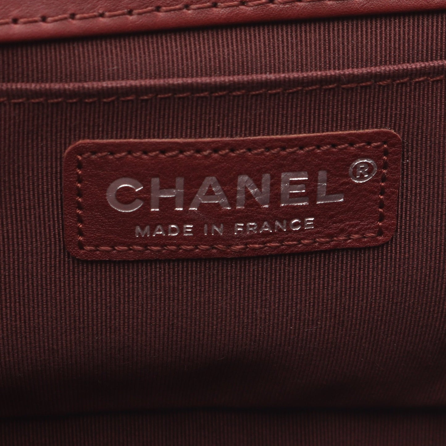 ボーイシャネル チェーンショルダーバッグ レザー ボルドー シルバー金具 シャネル