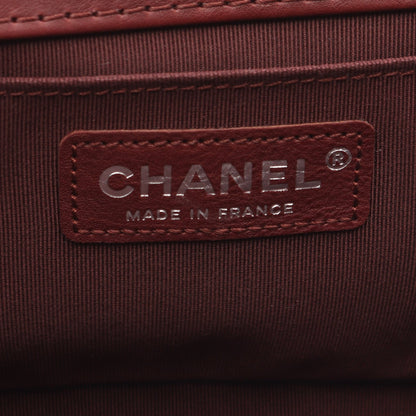 ボーイシャネル チェーンショルダーバッグ レザー ボルドー シルバー金具 シャネル