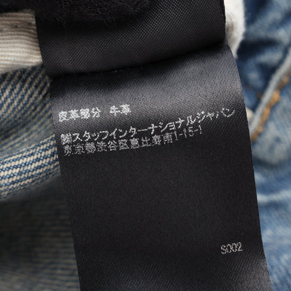 ウォッシュ加工 ボタンフライ デニムパンツ コットン ブルー アミリ