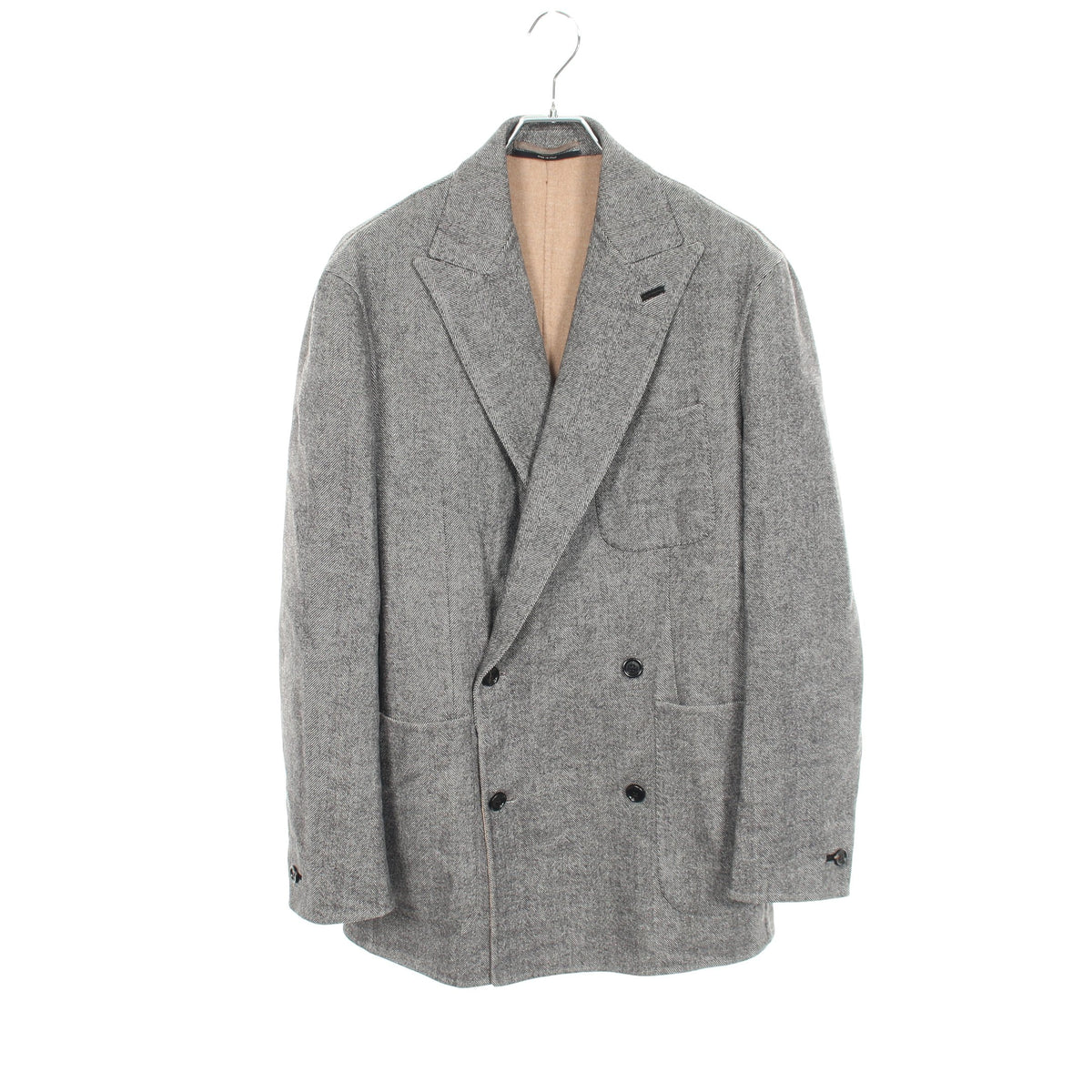 ヘリンボーン ダブルブレスト テーラードジャケット ウール グレー ダンヒル アウター dunhill