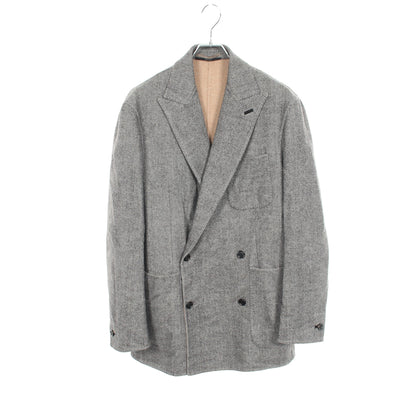 ヘリンボーン ダブルブレスト テーラードジャケット ウール グレー ダンヒル アウター dunhill