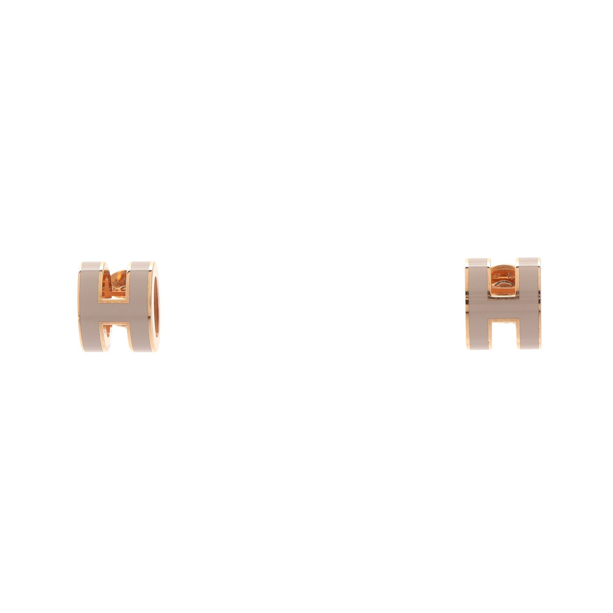 MINI POP H ミニポップアッシュ ピアス GP ピンクゴールド ベージュ エルメス