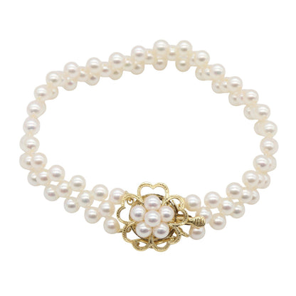 パール ブレスレット ブレスレット K18YG パール イエローゴールド ホワイト ミキモト