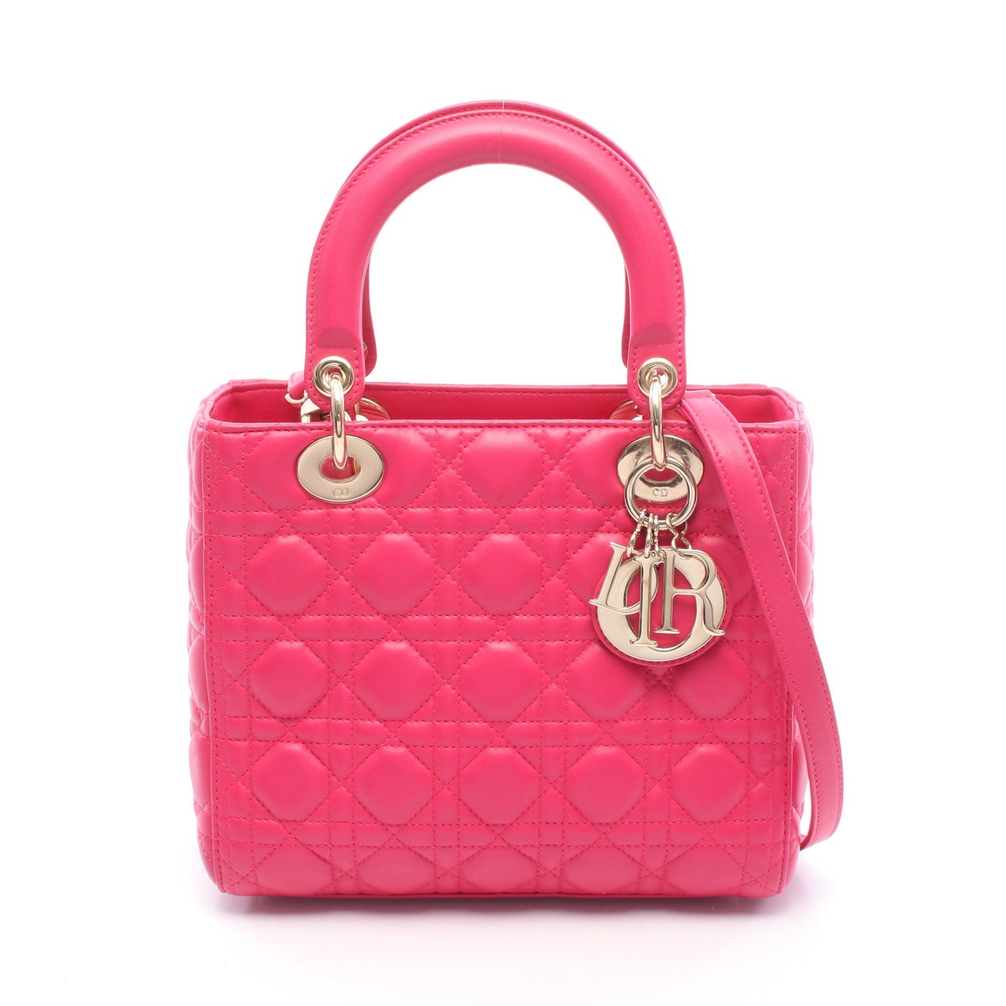 LADY DIOR レディディオール 2WAY ハンドバッグ レザー ピンク クリスチャンディオール