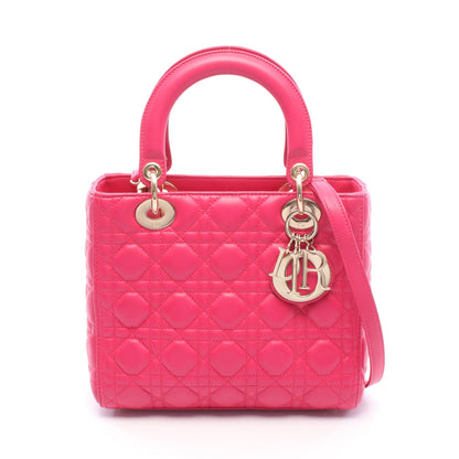 LADY DIOR レディディオール 2WAY ハンドバッグ レザー ピンク クリスチャンディオール