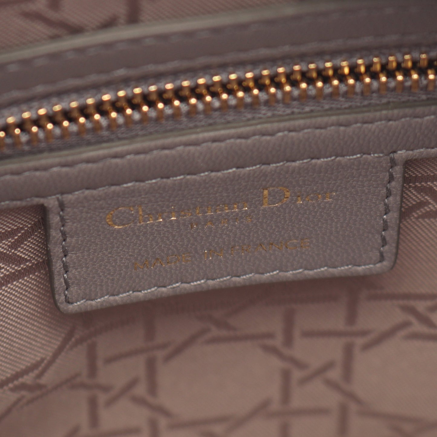 LADY DIOR レディディオール カナージュ 2WAY ハンドバッグ レザー グレー クリスチャンディオール