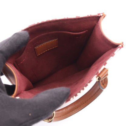 プティット サックプラ モノグラムジャガード Since 1854 2WAY ハンドバッグ キャンバス レザー ボルドー ブラウン ルイヴィトン