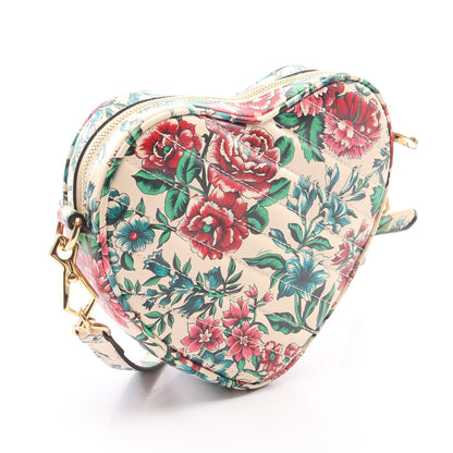 GGマーモント ハート フラワープリント ショルダーバッグ レザー アイボリー マルチカラー グッチ バッグ GUCCI